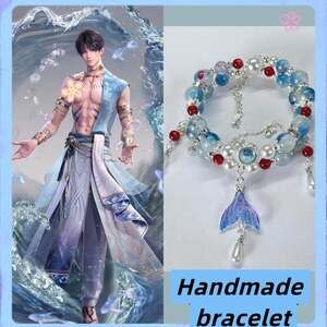 Rafayel Tide God Bracelet, Love and Deepspace Glass Bead Jewelry, Handmade Jewel